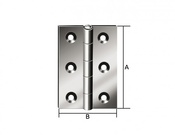 Halbbreites Scharnier | 80 x 58 mm | verzinkt mit MS-Stift