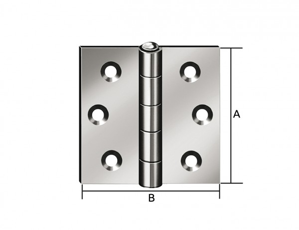 Käntiges Scharnier | 63 x 63 mm | verzinkt, gerollt, stark, mit vernietetem Eisenstift