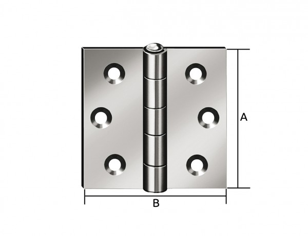 Käntiges Scharnier | 50 x 50 mm | verzinkt, gerollt, stark, mit vernietetem Eisenstift
