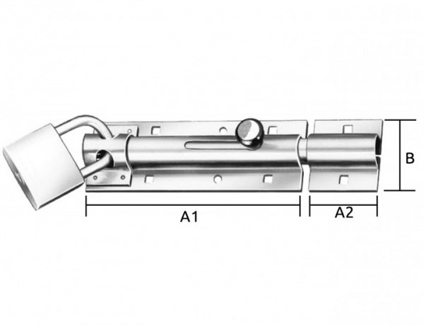 Bolzen-Türschlossriegel mit Schlaufe | 130 x 43 x 2,5 mm | verzinkt