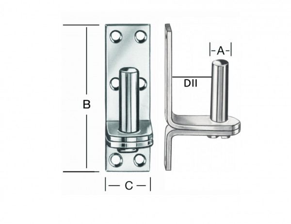 Platten-Kloben | 10 mm Dorn | Abstand DII 26 mm | verzinkt