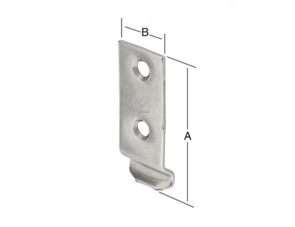 Schließhaken 46 x 15 mm Form K, Kistenverschlüsse, Baubeschläge, Befestigung