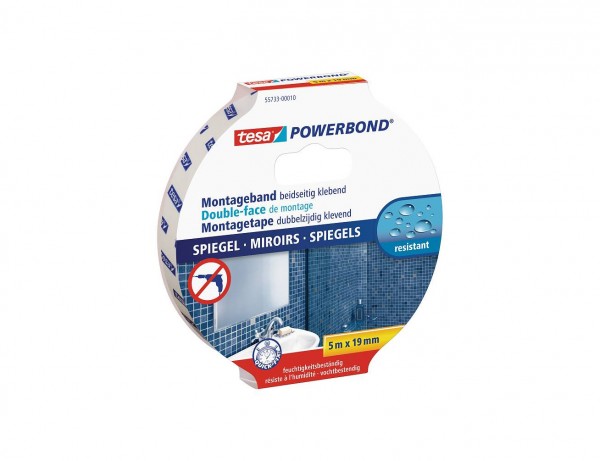 Powerbond Spiegel | Doppelseitiges Spiegelklebeband | 19 mm x 5 m
