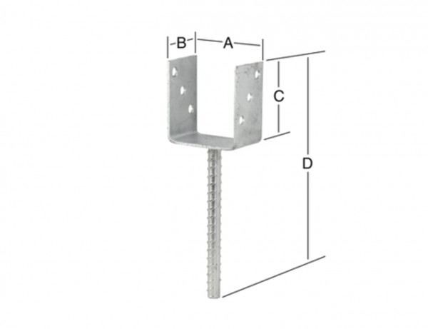 Leichter Stützenschuh 71 x 60 x 100 x 300 mm