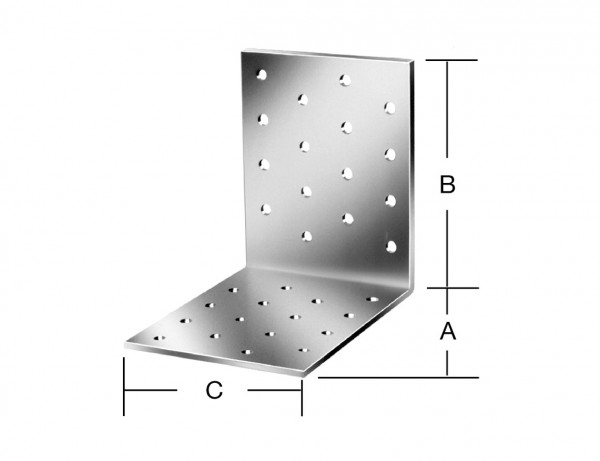 Lochplattenwinkel | 60 x 60 x 40 mm | verzinkt