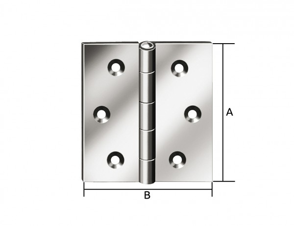Käntiges Scharnier | 60 x 60 mm | verzinkt mit MS-Stift