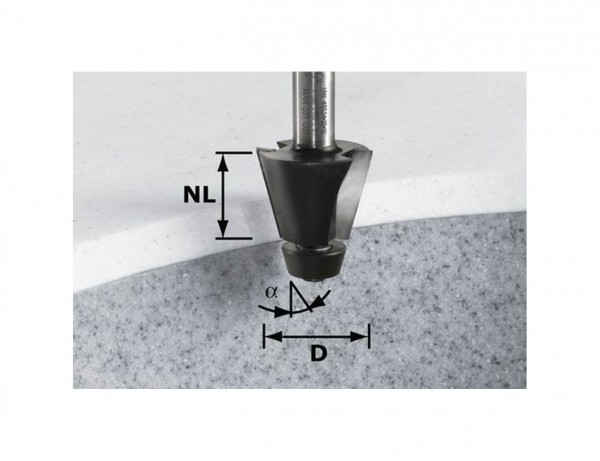 Fasefräser HW D33,54/15° ss S12