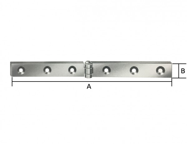 Schmales Tischband, schwere Ausführung | 200 x 20 mm | verzinkt mit MS-Stift