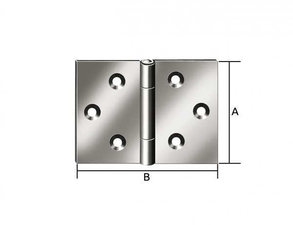 Breites Scharnier | 30 x 45 mm | verzinkt mit MS-Stift