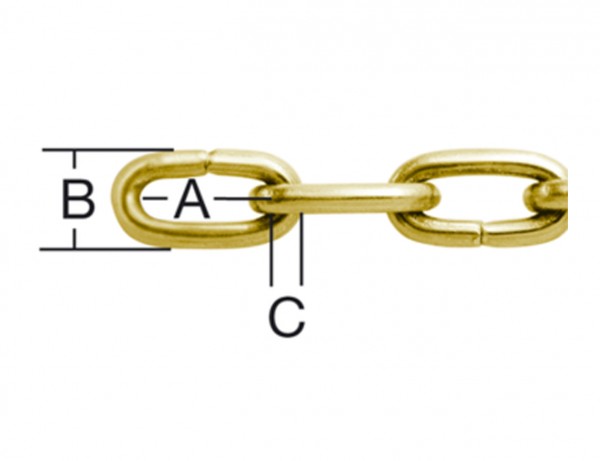 Uhrkette 7,5 x 5 x 1,3 mm | vermessingt
