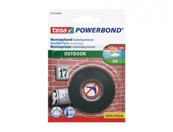 Powerbond Outdoor | Doppelseitiges Montageklebeband | 19 mm x 1,5 mm